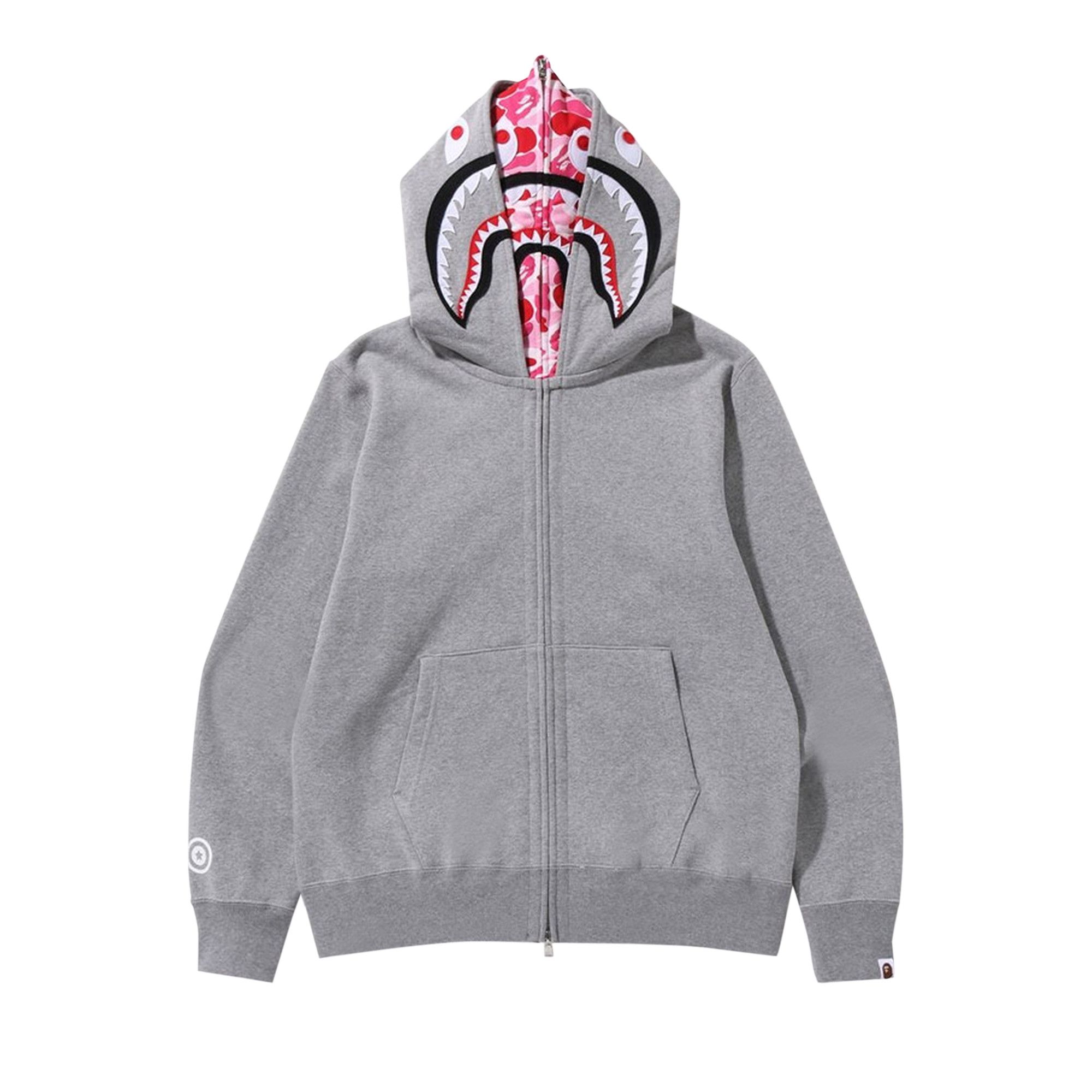 Bape shark hoodie grey outlet