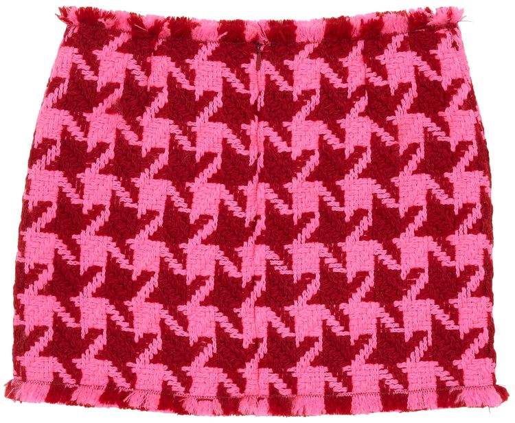 Versace Frayed Tweed Mini Skirt Parade RedFuchsia