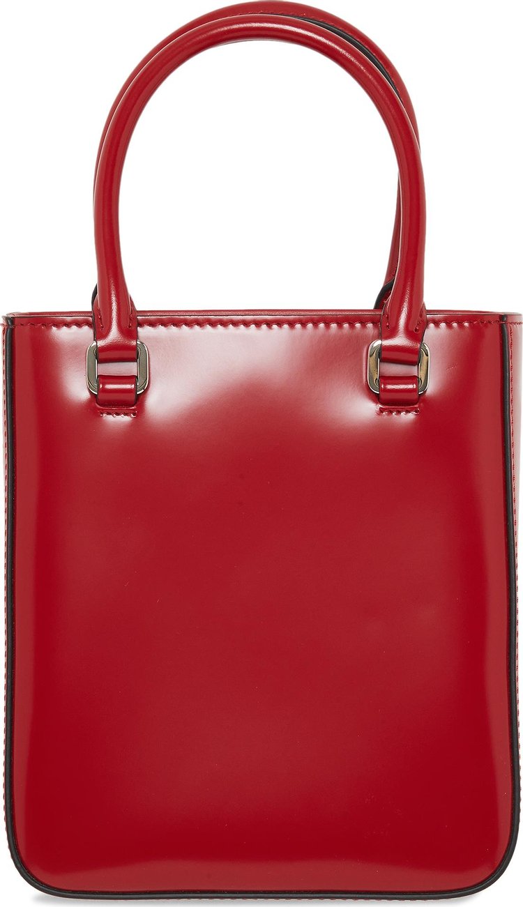 Prada Small Brushed Leather Tote Red