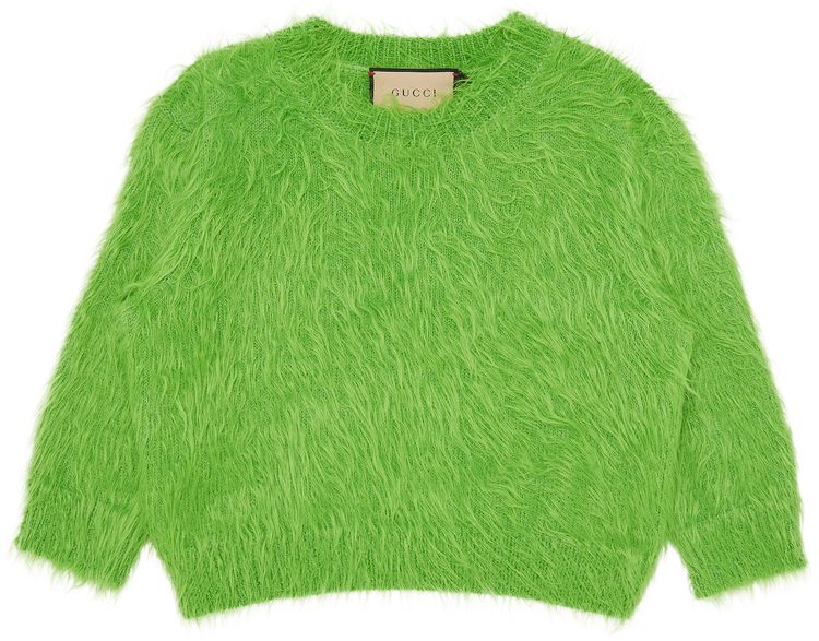 Gucci Brushed Wool Knit Sweater Bright Green