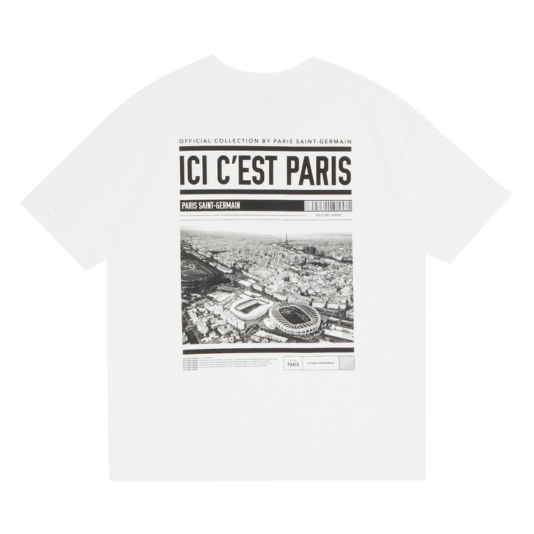 Paris Saint Germain Ici Cest Paris Oversized Picture T Shirt White