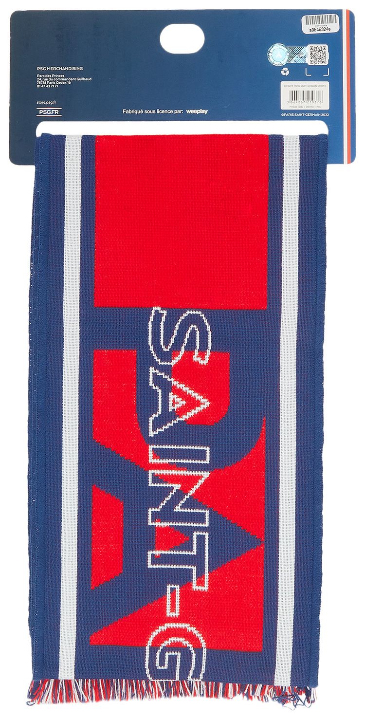 Paris Saint Germain Paris Striped Scarf Red