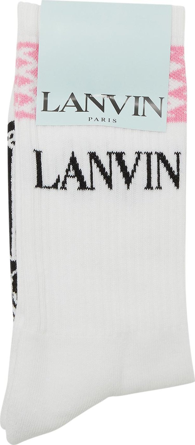 Lanvin Curb Socks 'White/Light Pink'