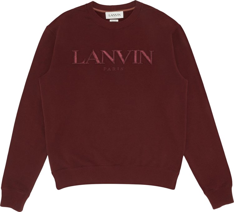 Lanvin Embroidery Sweat Shirt 'Burgundy'