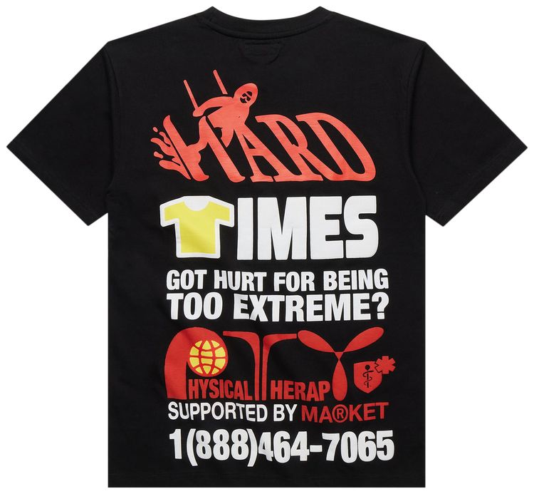 Market Hard Times Physical Therapy T Shirt Black