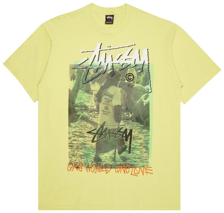 Stussy Gear One World One Love Tee Light Yellow
