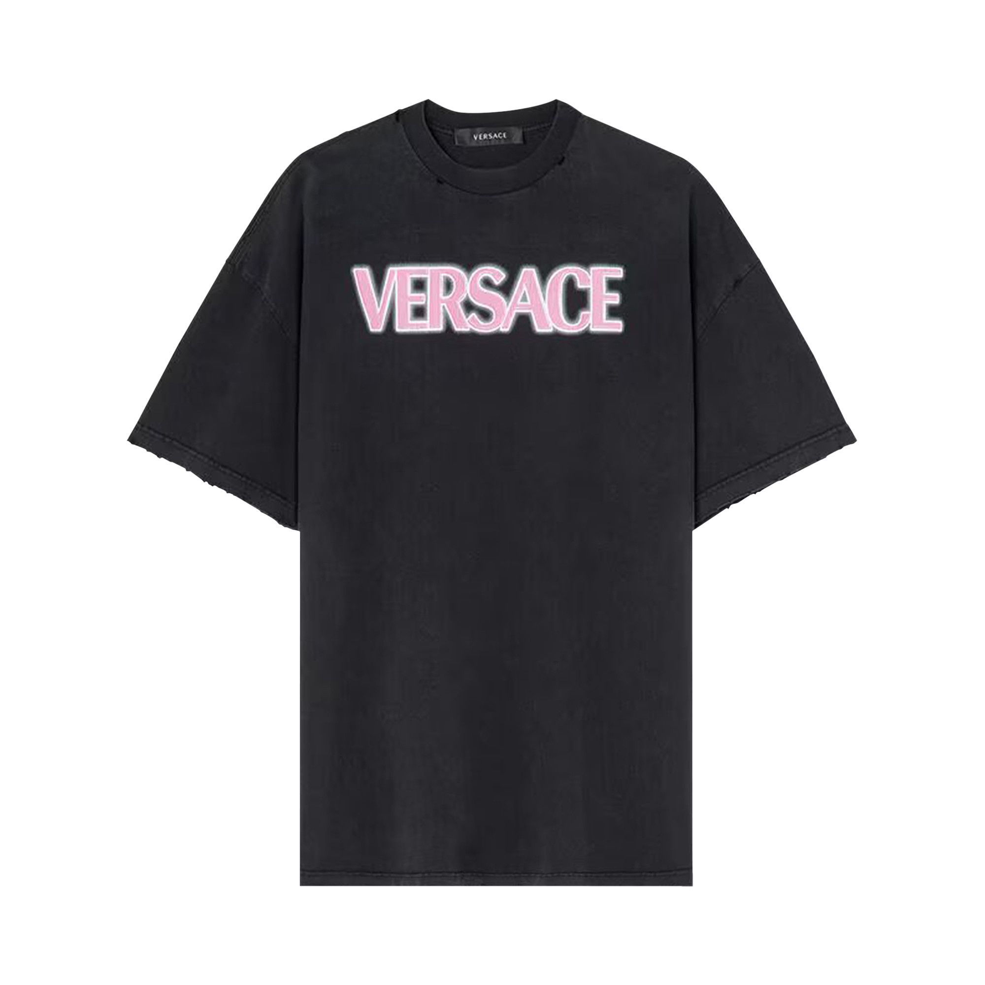 Buy Versace Logo Print T-Shirt 'Black/Fuchsia' - 1008174 1A06534