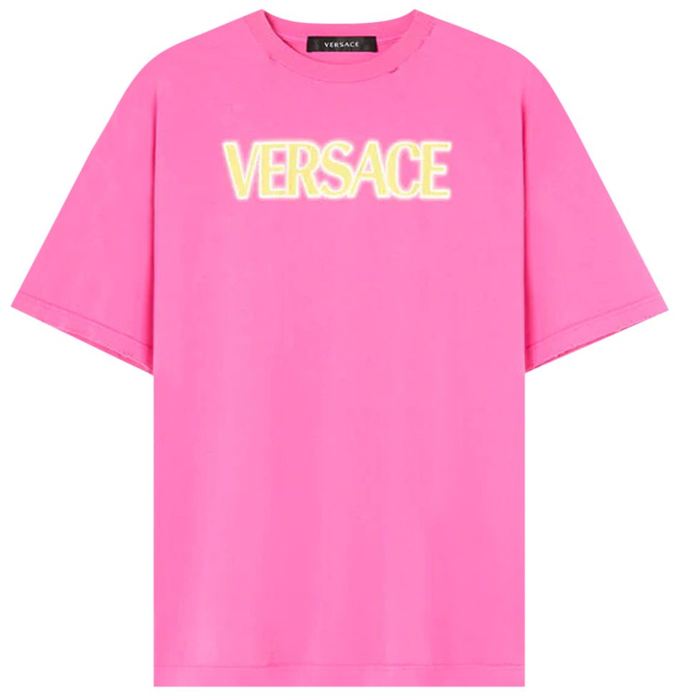 Buy Versace Logo Print TShirt 'Fuchsia/Yellow' 1008174 1A06534 2PA50