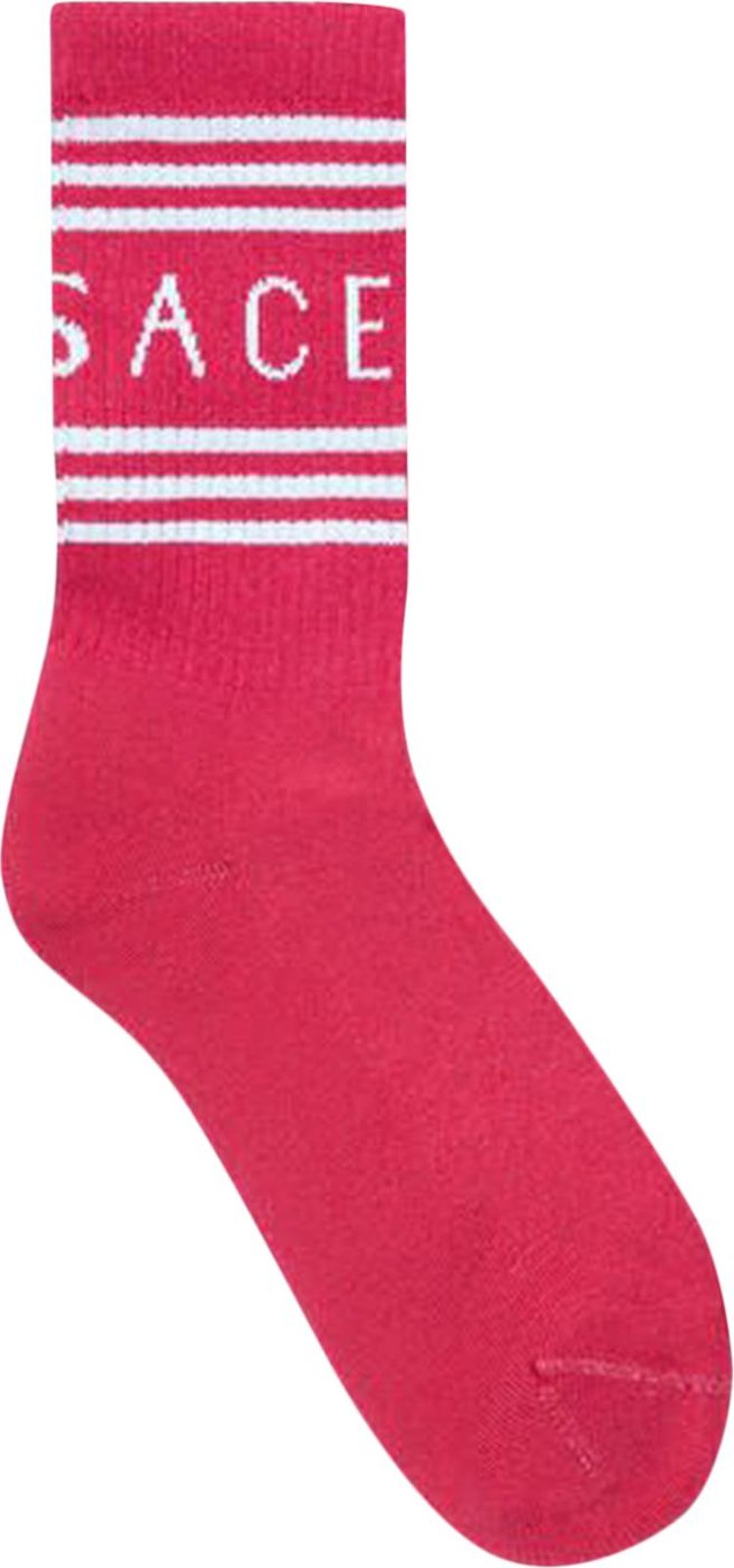 Versace Logo Stripped Socks 'Glossy Pink/White'
