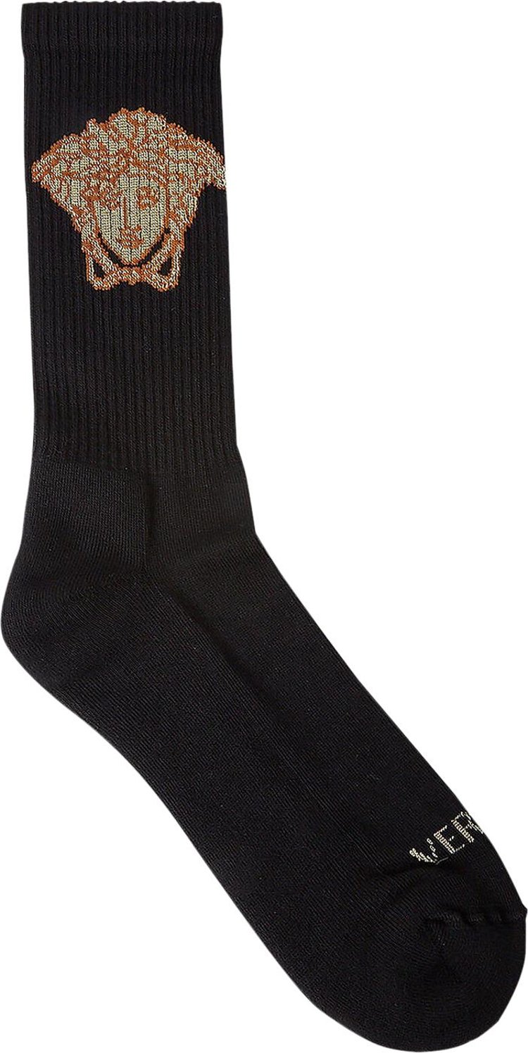 Versace Medusa Logo Socks 'Black/Gold'