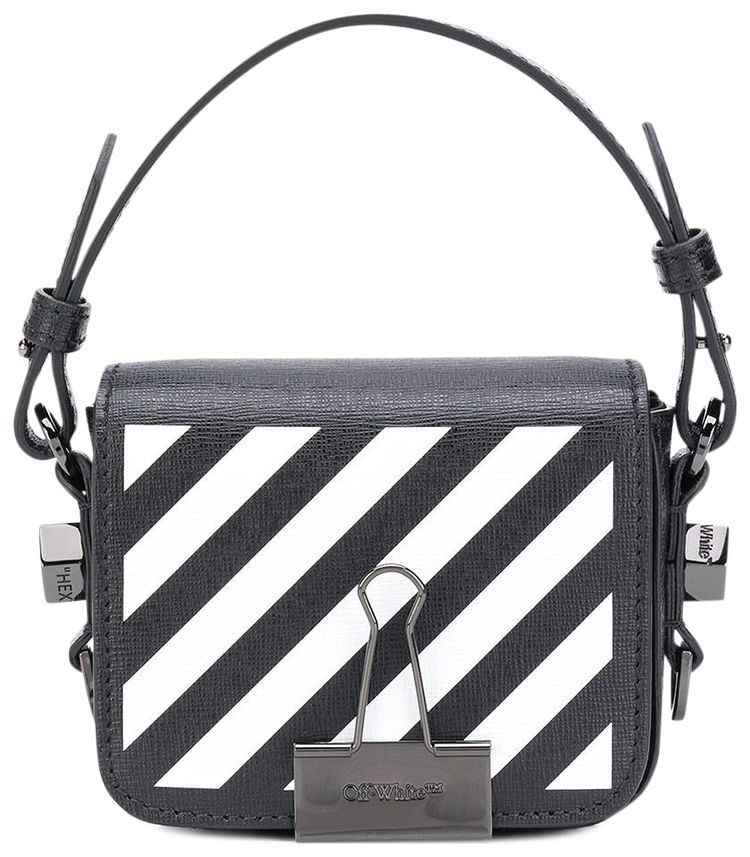 Off White Diag Baby Flap Bag Black