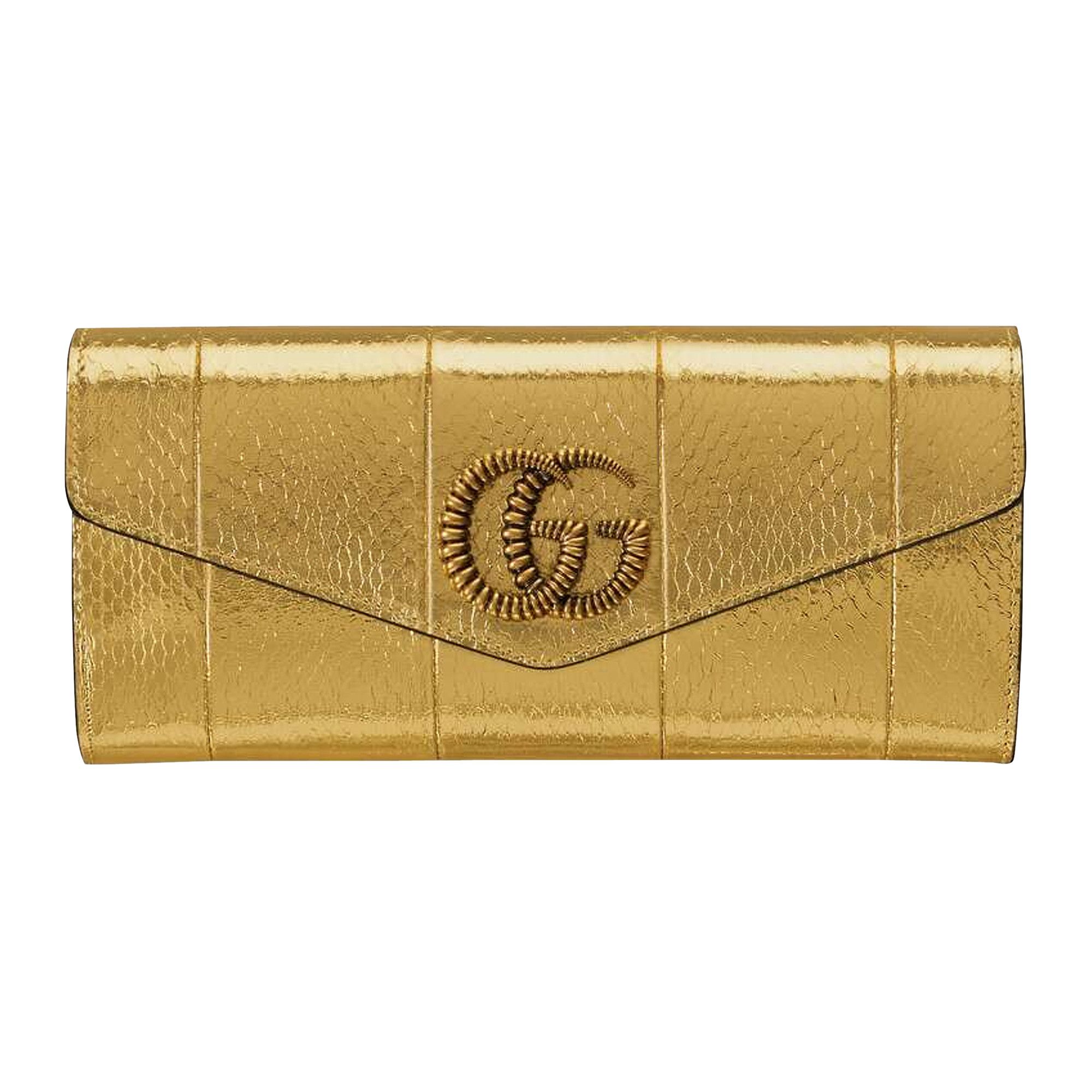 Buy Gucci Broadway Snakeskin Clutch Gold 594101 L150T 8000 GOAT NL