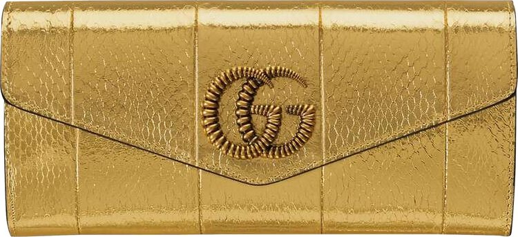 Gucci Broadway Snakeskin Clutch 'Gold'