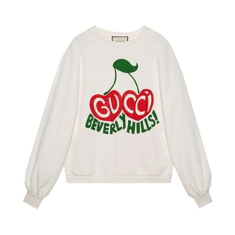 Gucci Beverly Hills Cherry Print Sweatshirt SunlightMulticolor