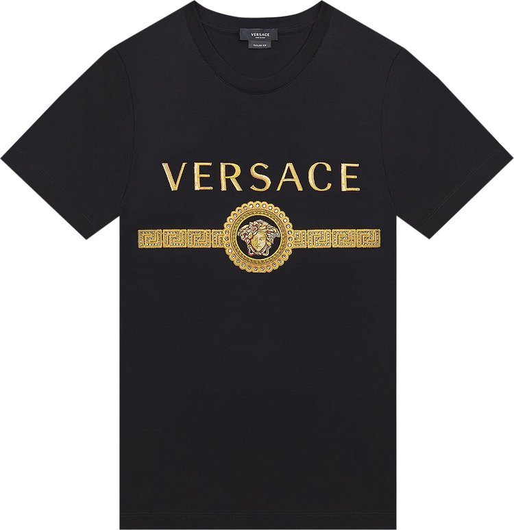 Buy Versace Embroidered Medusa Logo T-Shirt 'Black' - A87372 A228806 ...