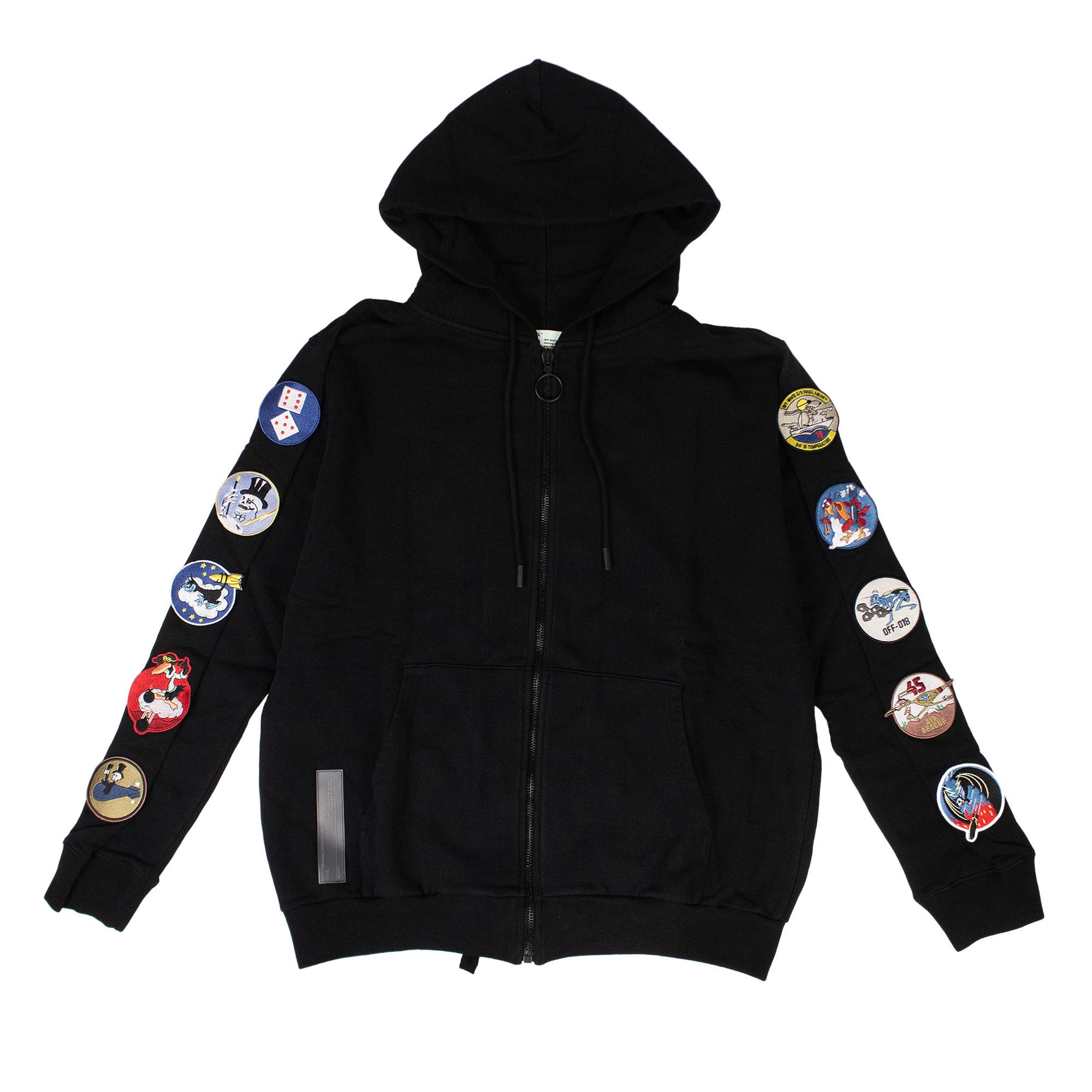 Buy Off White Patches Zip Up Sweatshirt Black OMBB030S180030081000 GOAT