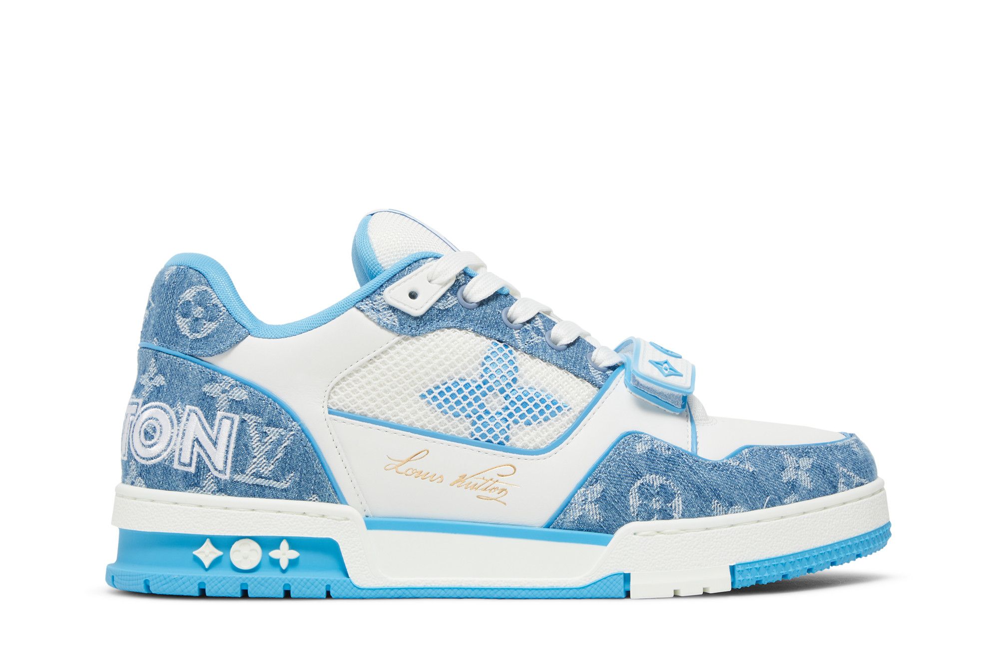 Blue lv shoes best sale