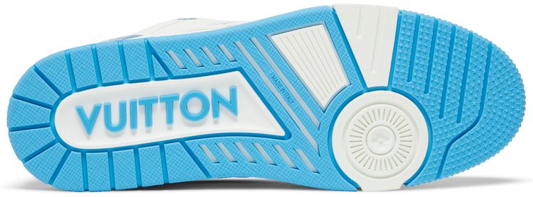 Louis Vuitton Trainer Low Velcro Strap   Light Blue Monogram Denim