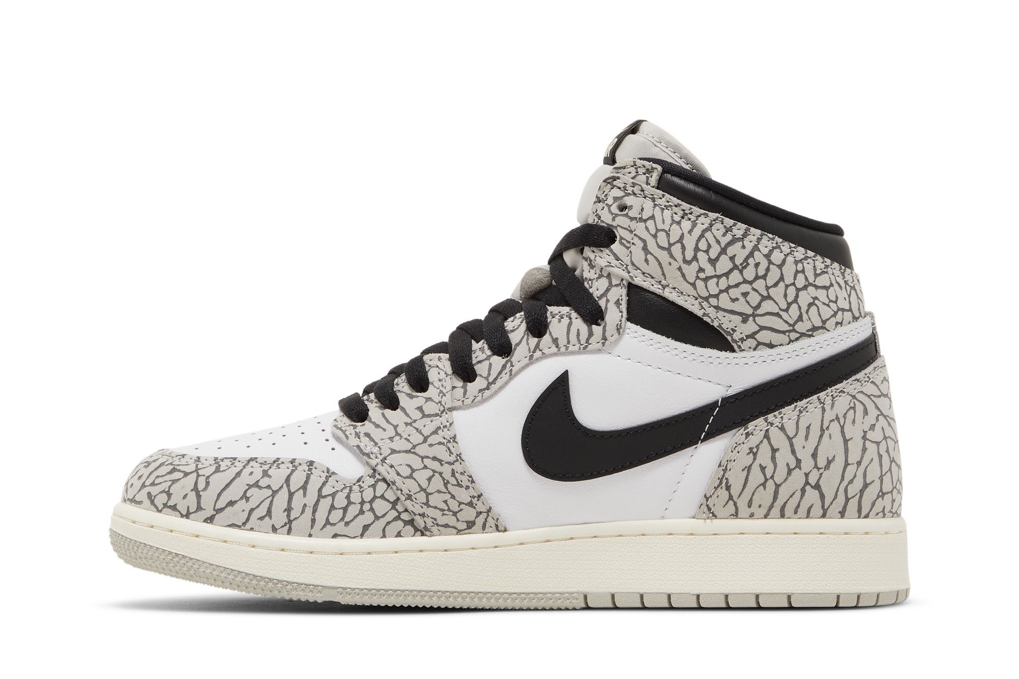 Size 3.5 Air Jordan 1 Retro High OG GS 'White Cement'