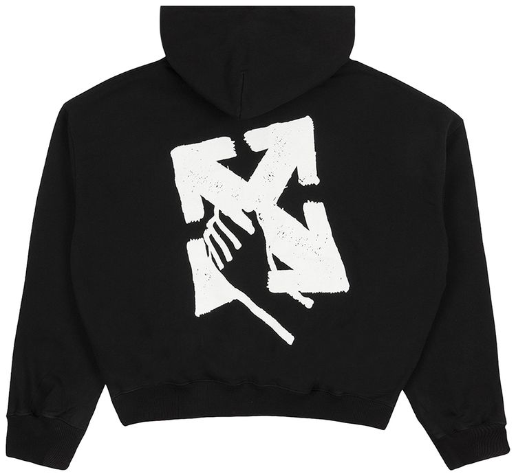 Off White Hand Arrow Boxy Hoodie BlackWhite