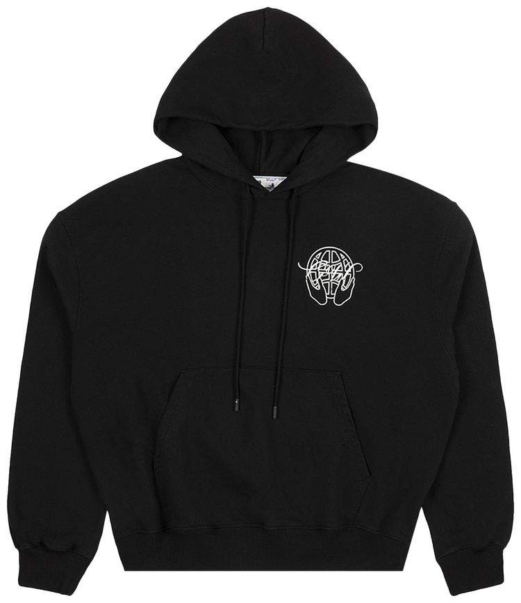 Off White Hand Arrow Boxy Hoodie BlackWhite