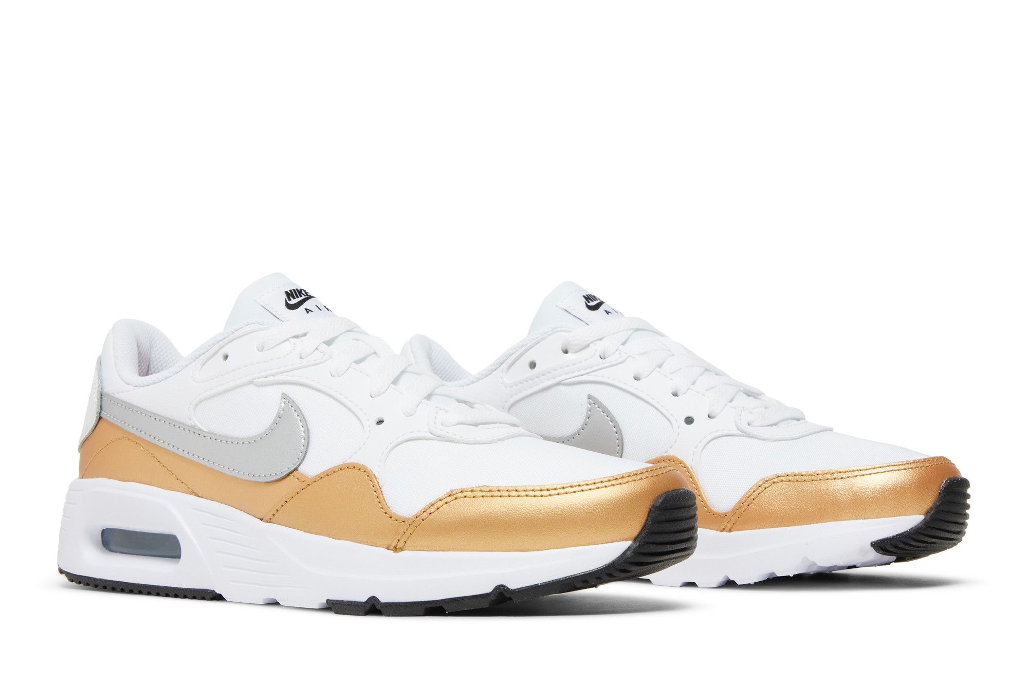 Gold and silver nike air max top