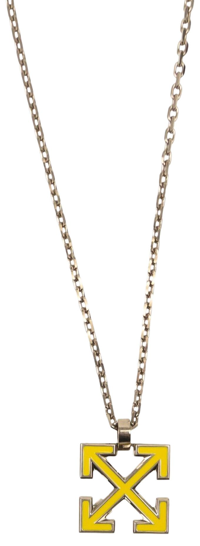 Off White Enamel Arrow Necklace Yellow