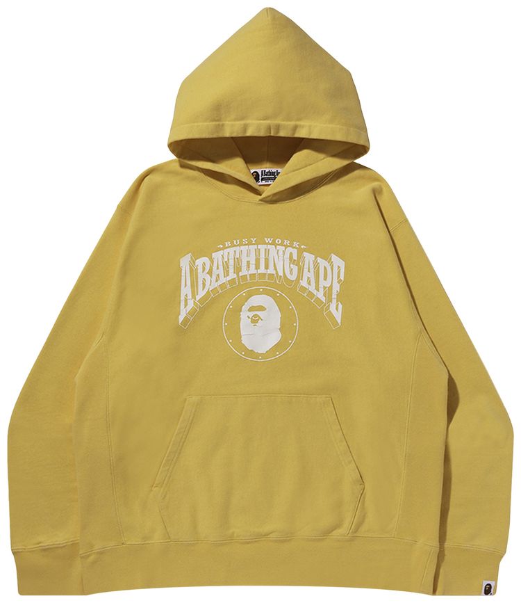 BAPE Washed Relaxed Fit Hoodie Yellow