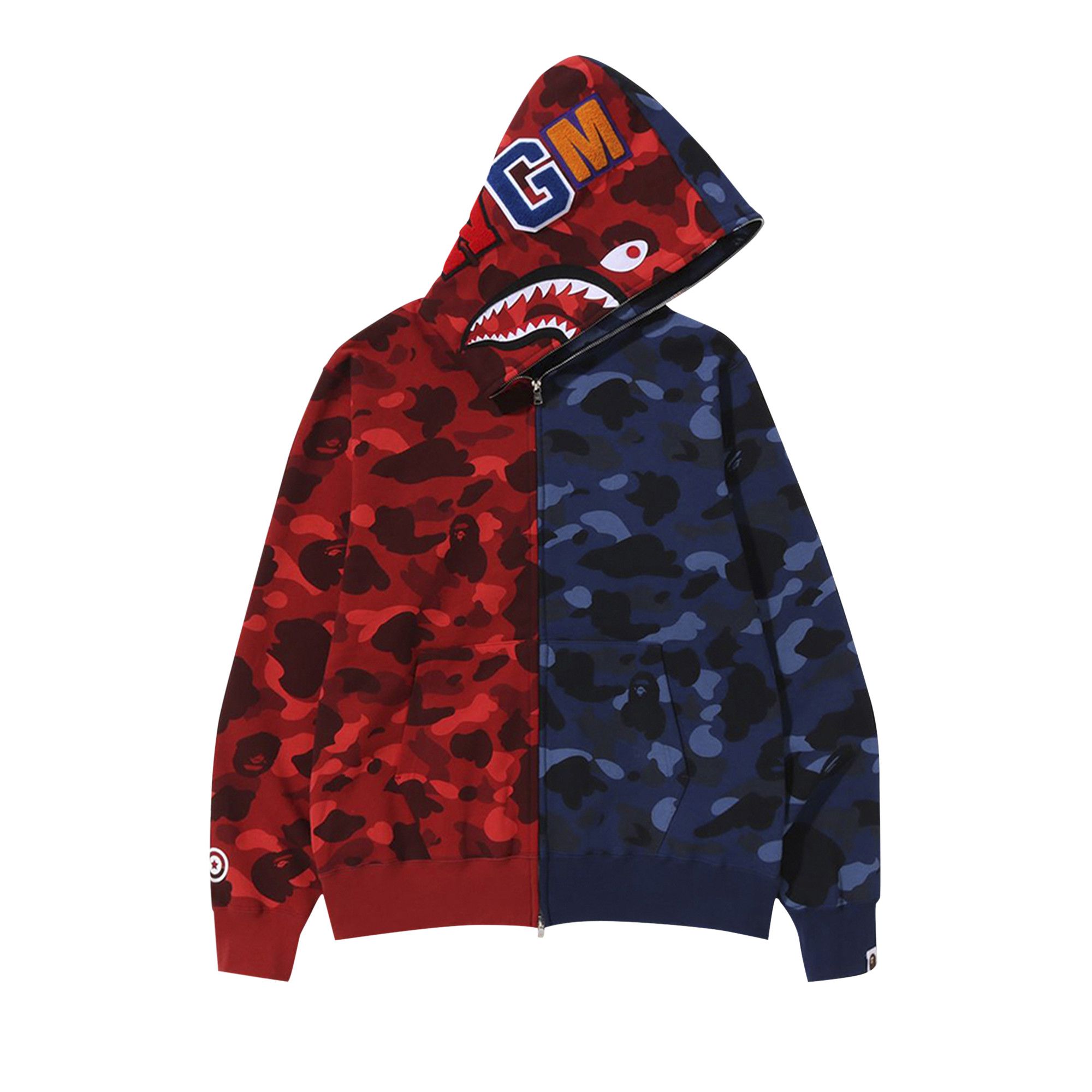 Color camo shark new arrivals full zip hoodie