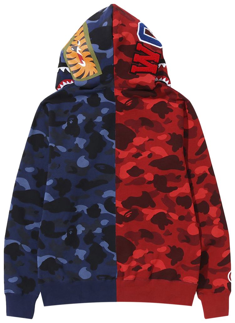 BAPE Color Camo Shark Full Zip Hoodie RedNavy