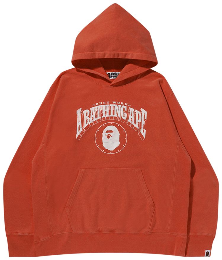 BAPE Washed Relaxed Fit Hoodie Red