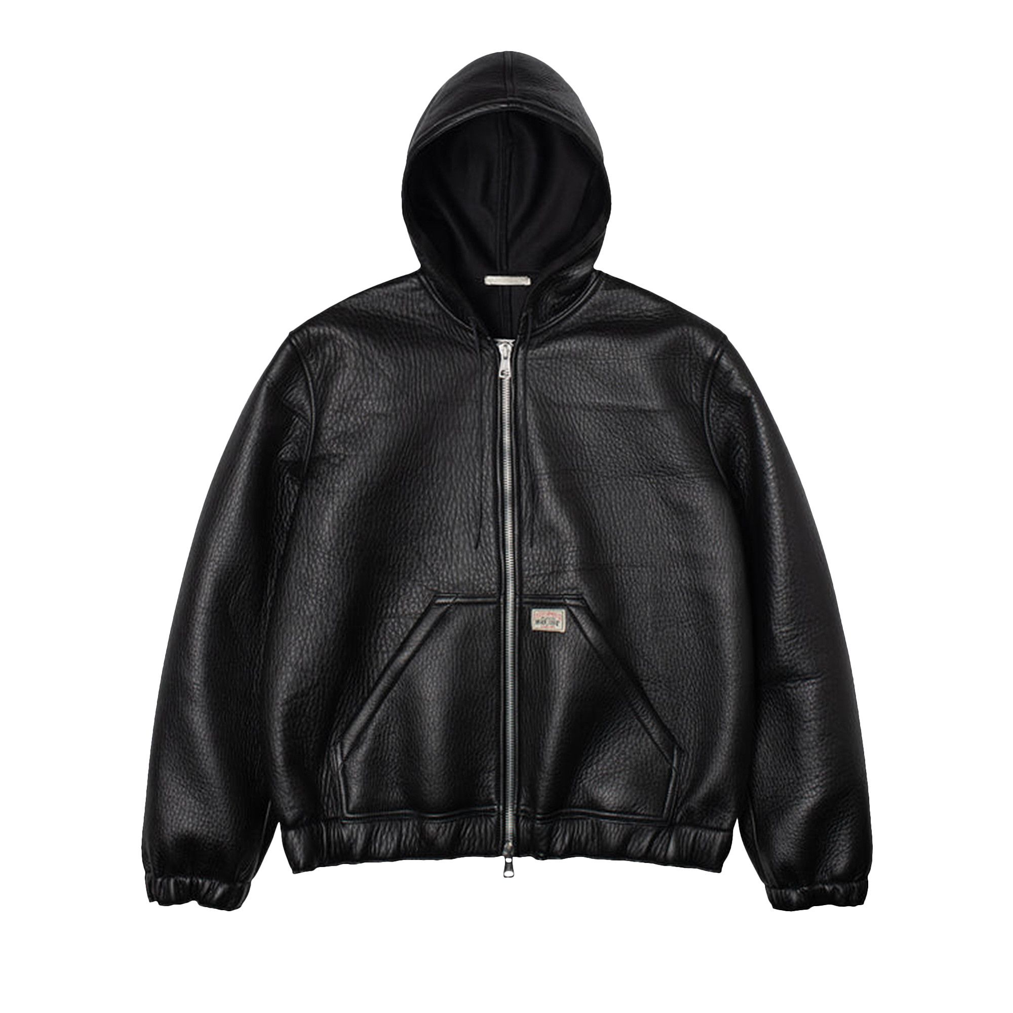 Buy Stussy x Our Legacy Work Shop Leather Zip Hoodie 'Black