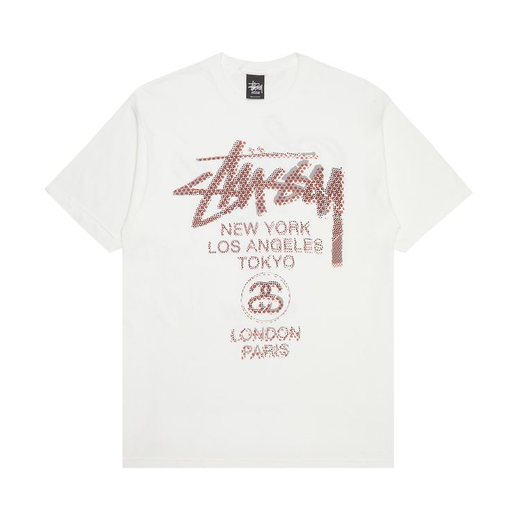 Stussy World Tour Dots Tee White
