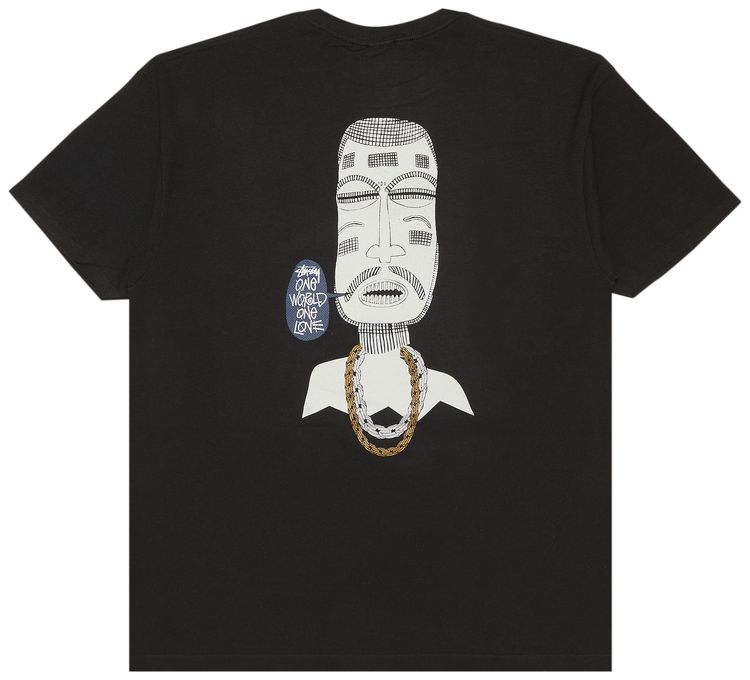 Stussy One World One Love Tiki Chain Tee Black