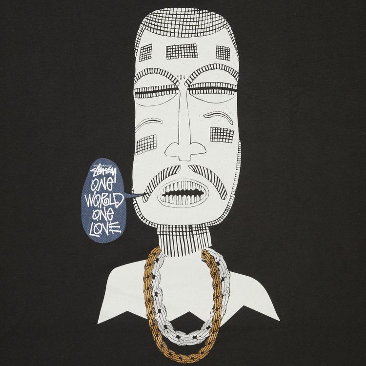 Stussy One World One Love Tiki Chain Tee Black