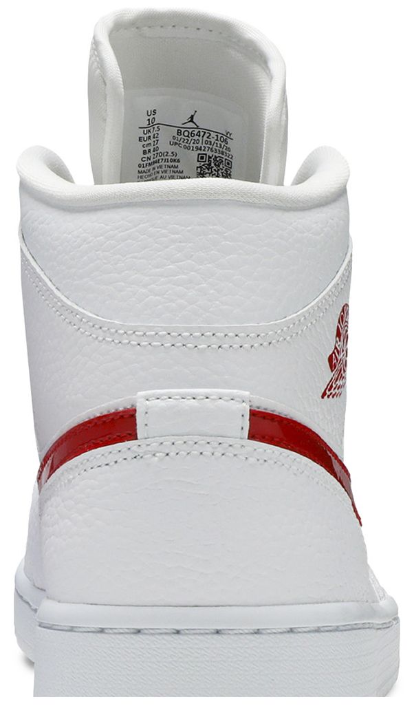 Wmns Air Jordan 1 Mid White University Red