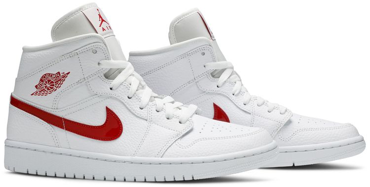 Wmns Air Jordan 1 Mid White University Red