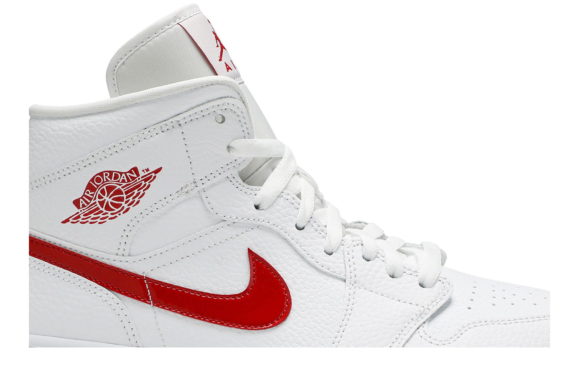 Buy Wmns Air Jordan 1 Mid White University Red BQ6472 106 GOAT