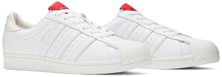 424 x adidas Superstar Shell Toe White Scarlet