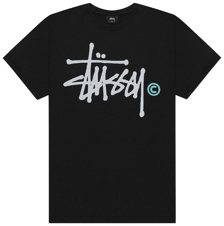 Stussy Basic Logo Pigment Dyed Tee Black