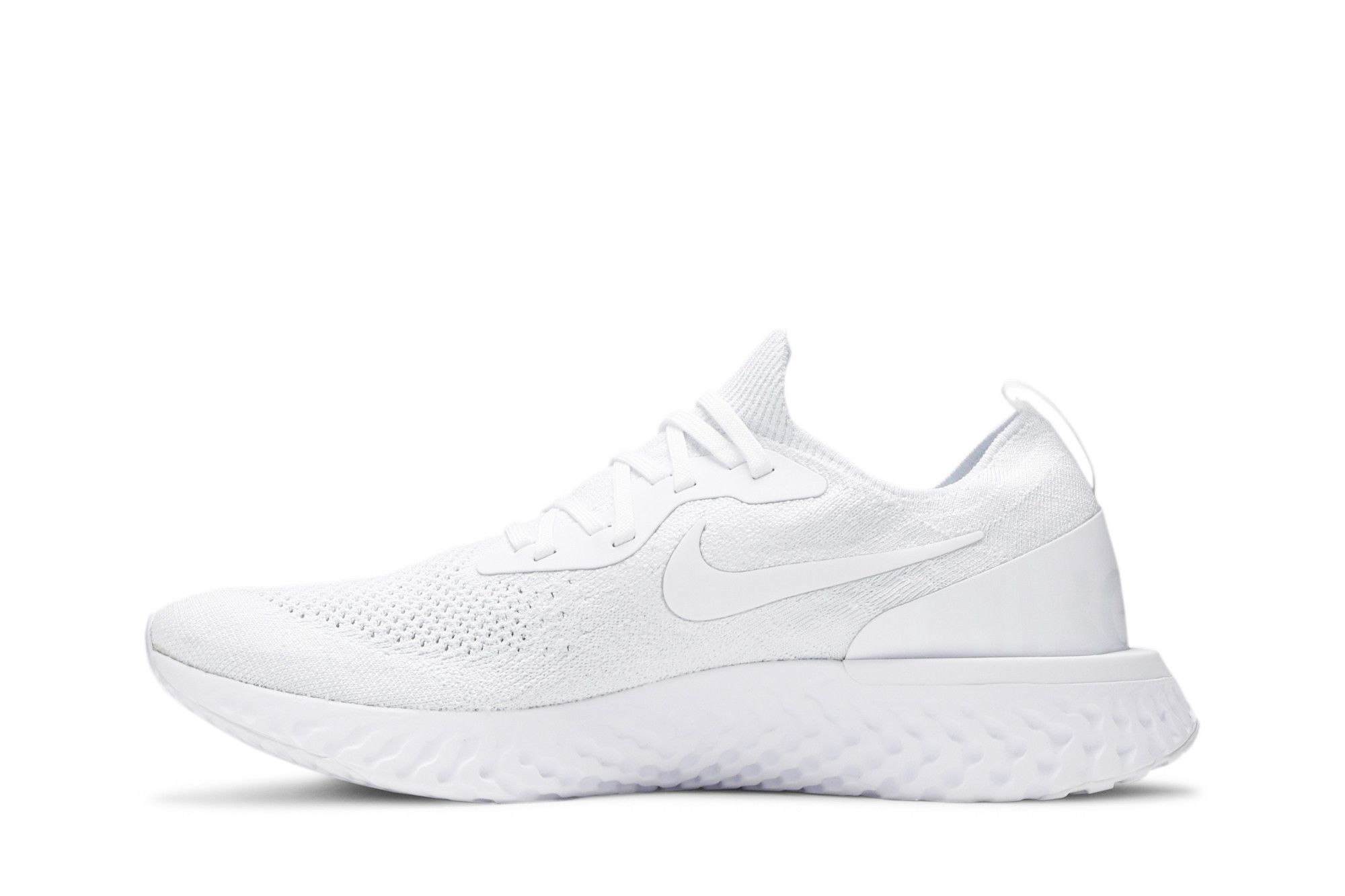 Nike running epic react flyknit trainers in triple white clearance