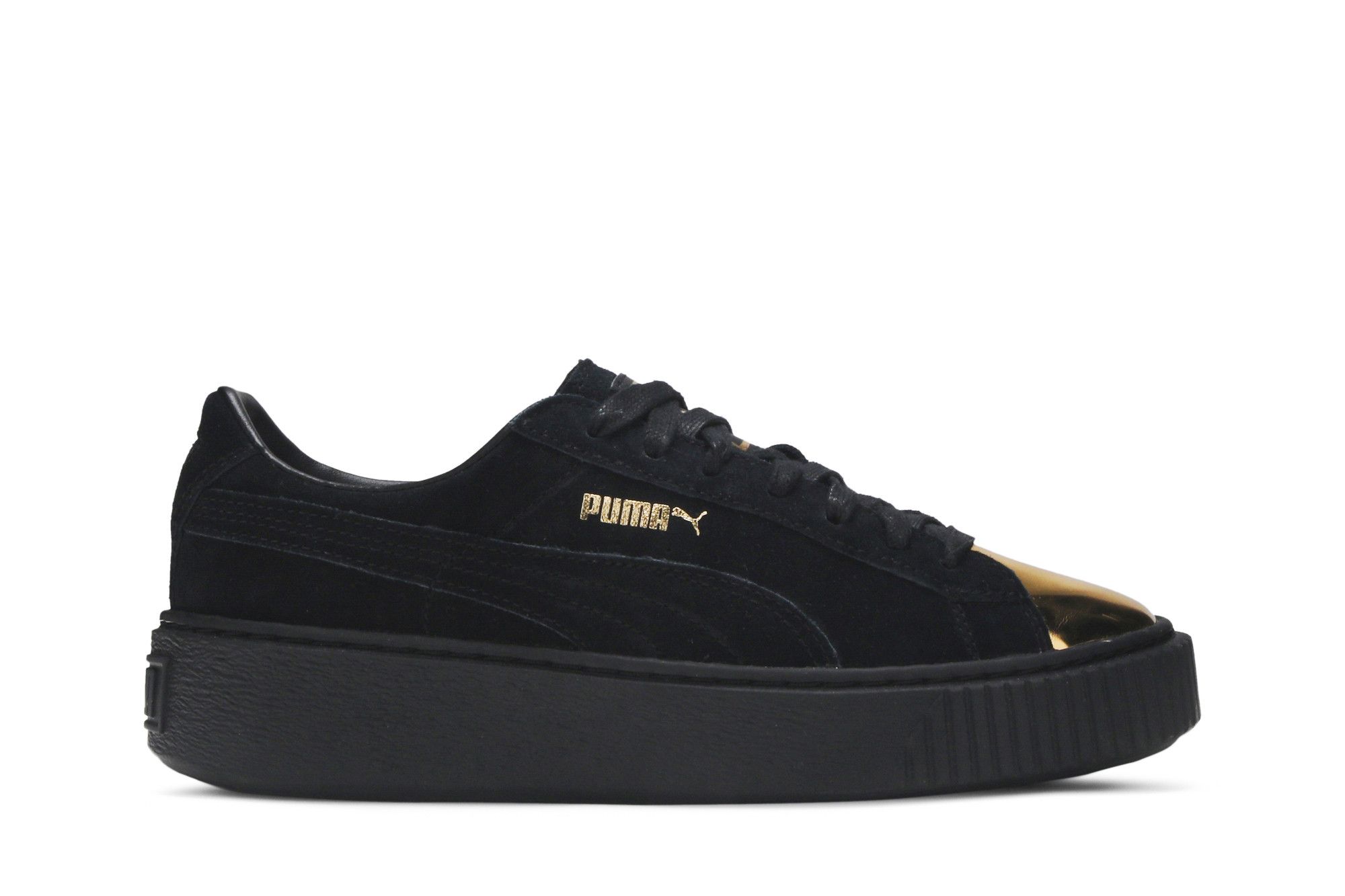 Puma suede platform gold deals
