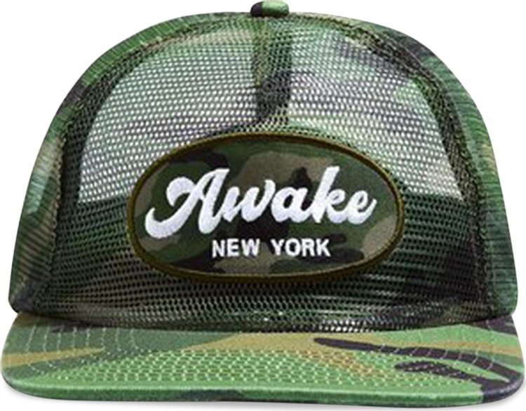 Awake NY Logo Patch Mesh Trucker Hat 'Camo'