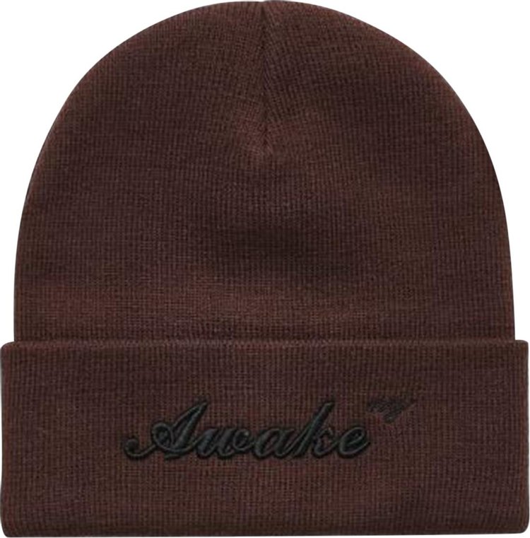 Awake NY Script Logo Beanie 'Brown'