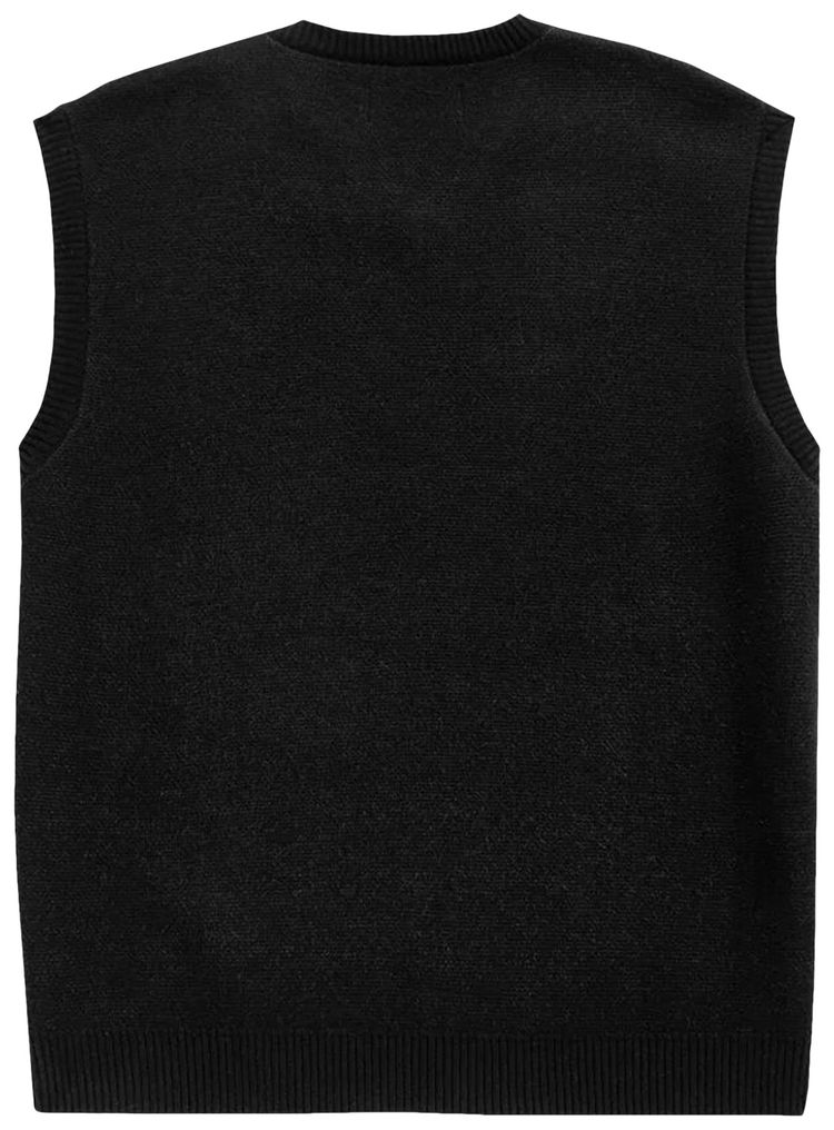Awake NY Floral Sweater Vest Black