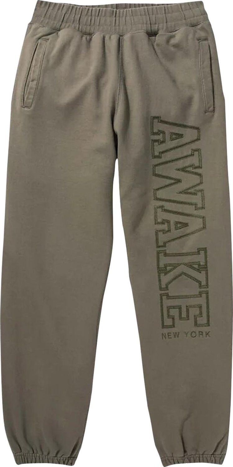 Awake NY Military Logo Embroidered Sweatpants 'Olive'