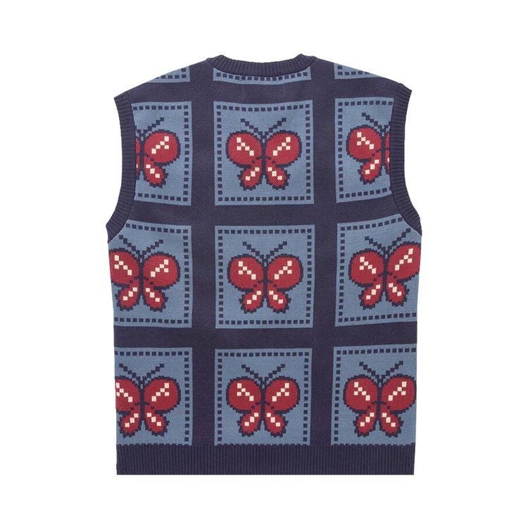 Awake NY Butterfly Sweater Vest BlueRed