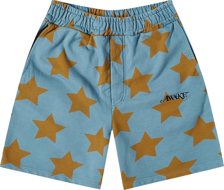 Awake NY Stars Sweatshorts 'Teal/Mustard'