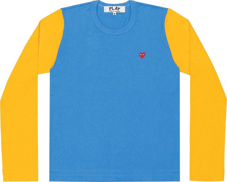 Comme des Garçons PLAY Bi-Color Long-Sleeve T-Shirt 'Blue/Yellow'