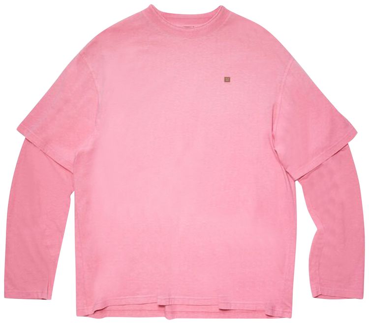 Acne Studios Layered Long Sleeve T Shirt Bubblegum Pink